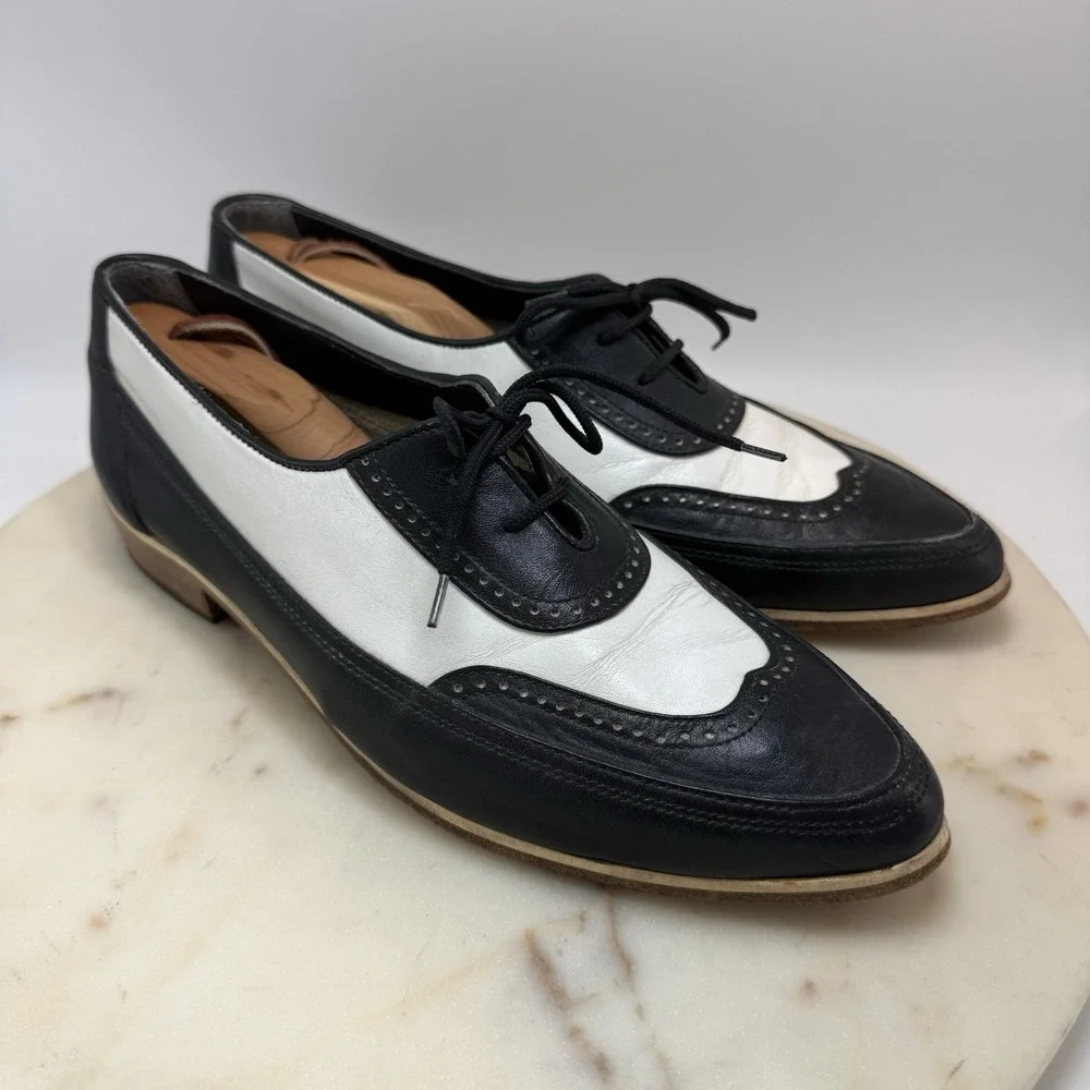 Vintage Jonathan Richard Spectator Wingtip Oxford Shoes Made In Portugal Men's 9